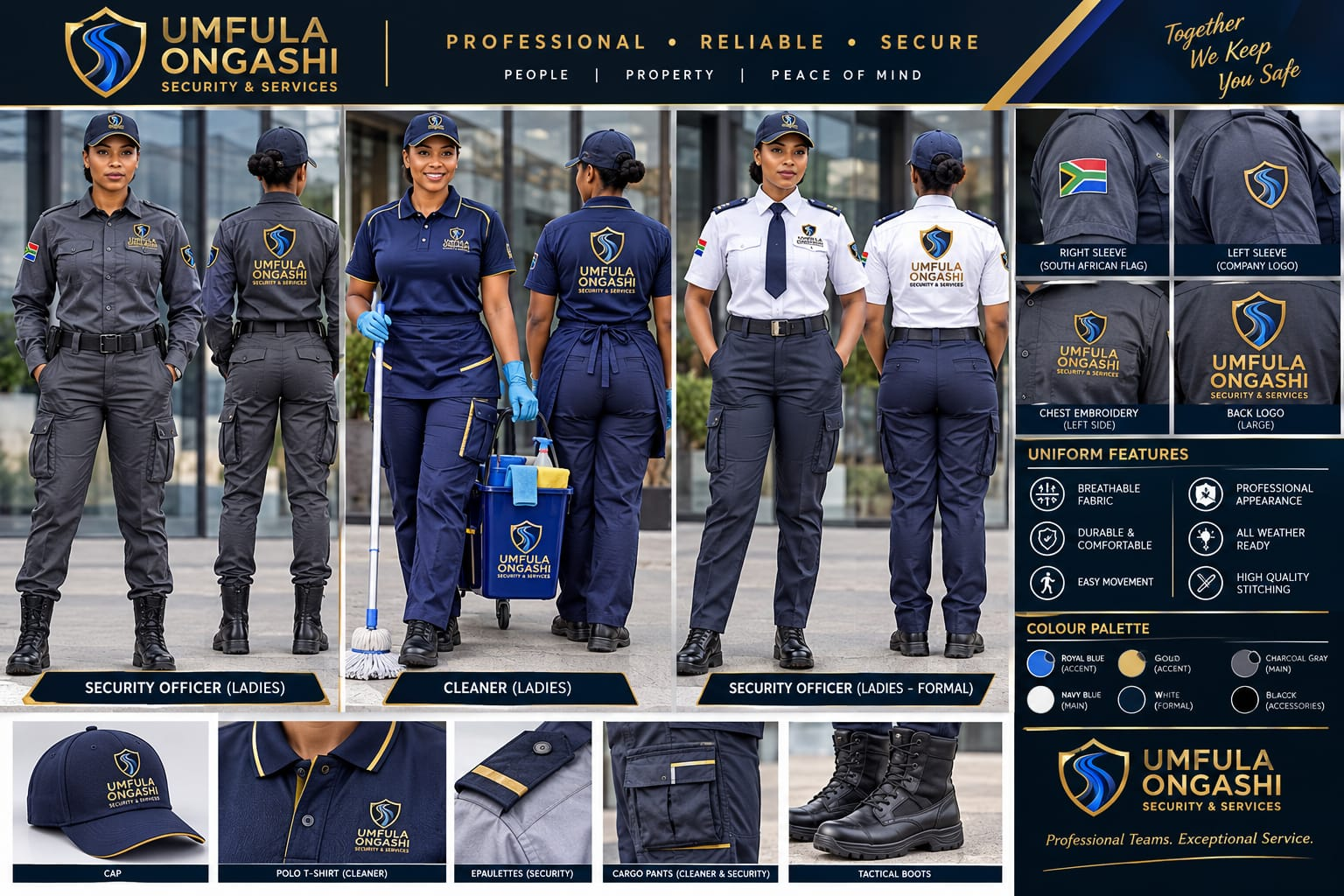 Umfula Ongashi ladies security, cleaning and formal uniform collection